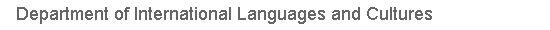 International Languages and Cultures