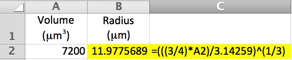 Calculating the radius of a sphere